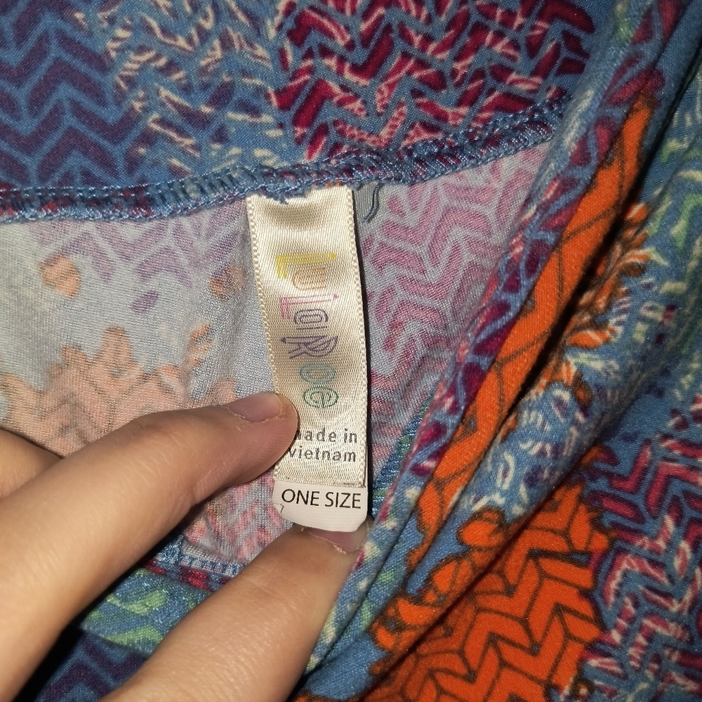 LuLaRoe Leggings with Blue, Orange, and Purple Patterns - Picture 3 of 3